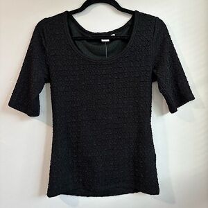 NWT GAP Stretch Popcorn Half Sleeve Scoop Neck Blouse